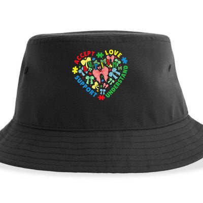 Autism Accept Understand Love Support Autism Awareness Sustainable Bucket Hat