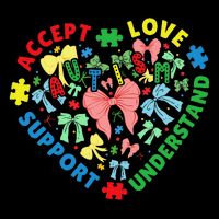 Autism Accept Understand Love Support Autism Awareness Bucket Hat
