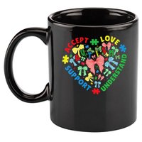 Autism Accept Understand Love Support Autism Awareness 11oz C Handle Ceramic Mug