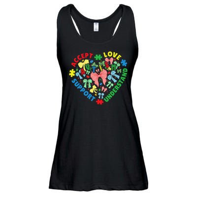 Autism Accept Understand Love Support Autism Awareness Ladies Essential Flowy Tank