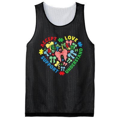 Autism Accept Understand Love Support Autism Awareness Mesh Reversible Basketball Jersey Tank