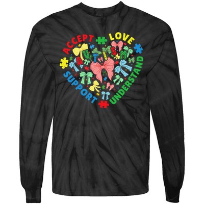 Autism Accept Understand Love Support Autism Awareness Tie-Dye Long Sleeve Shirt