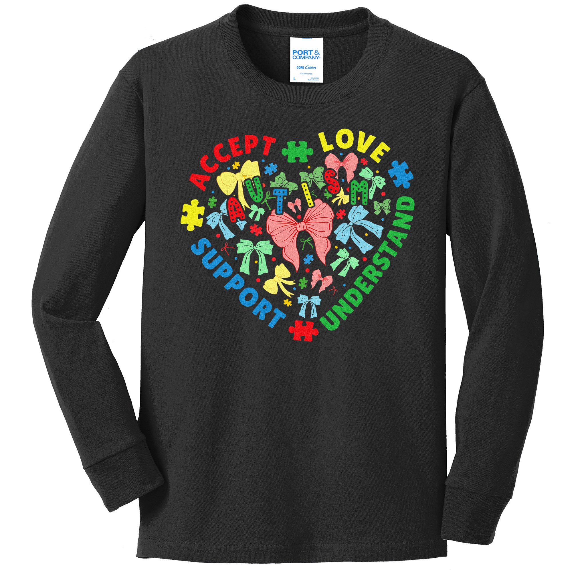 Autism Accept Understand Love Support Autism Awareness Kids Long Sleeve Shirt