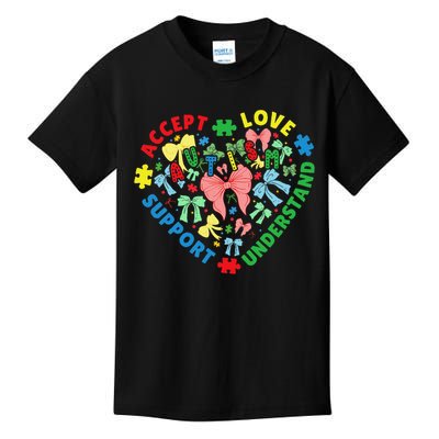 Autism Accept Understand Love Support Autism Awareness Kids T-Shirt