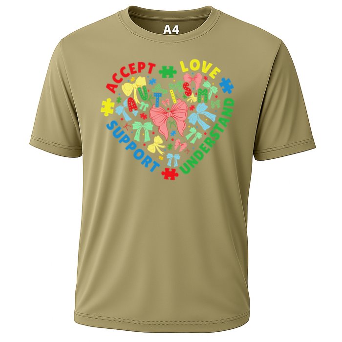 Autism Accept Understand Love Support Autism Awareness Cooling Performance Crew T-Shirt