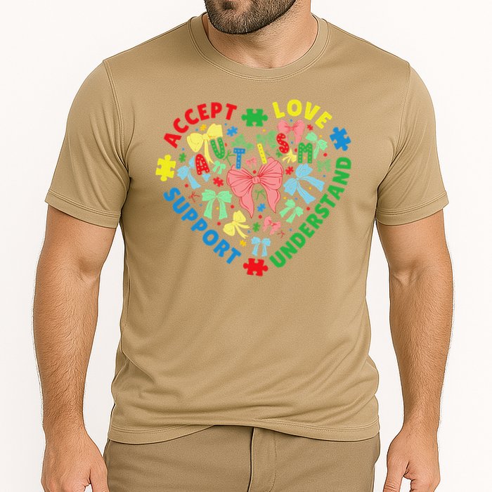 Autism Accept Understand Love Support Autism Awareness Cooling Performance Crew T-Shirt