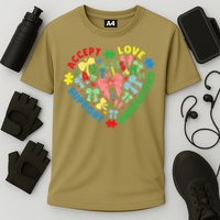 Autism Accept Understand Love Support Autism Awareness Cooling Performance Crew T-Shirt
