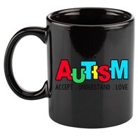 Autism, Accept Understand Love, Autism Awareness 11oz C Handle Ceramic Mug