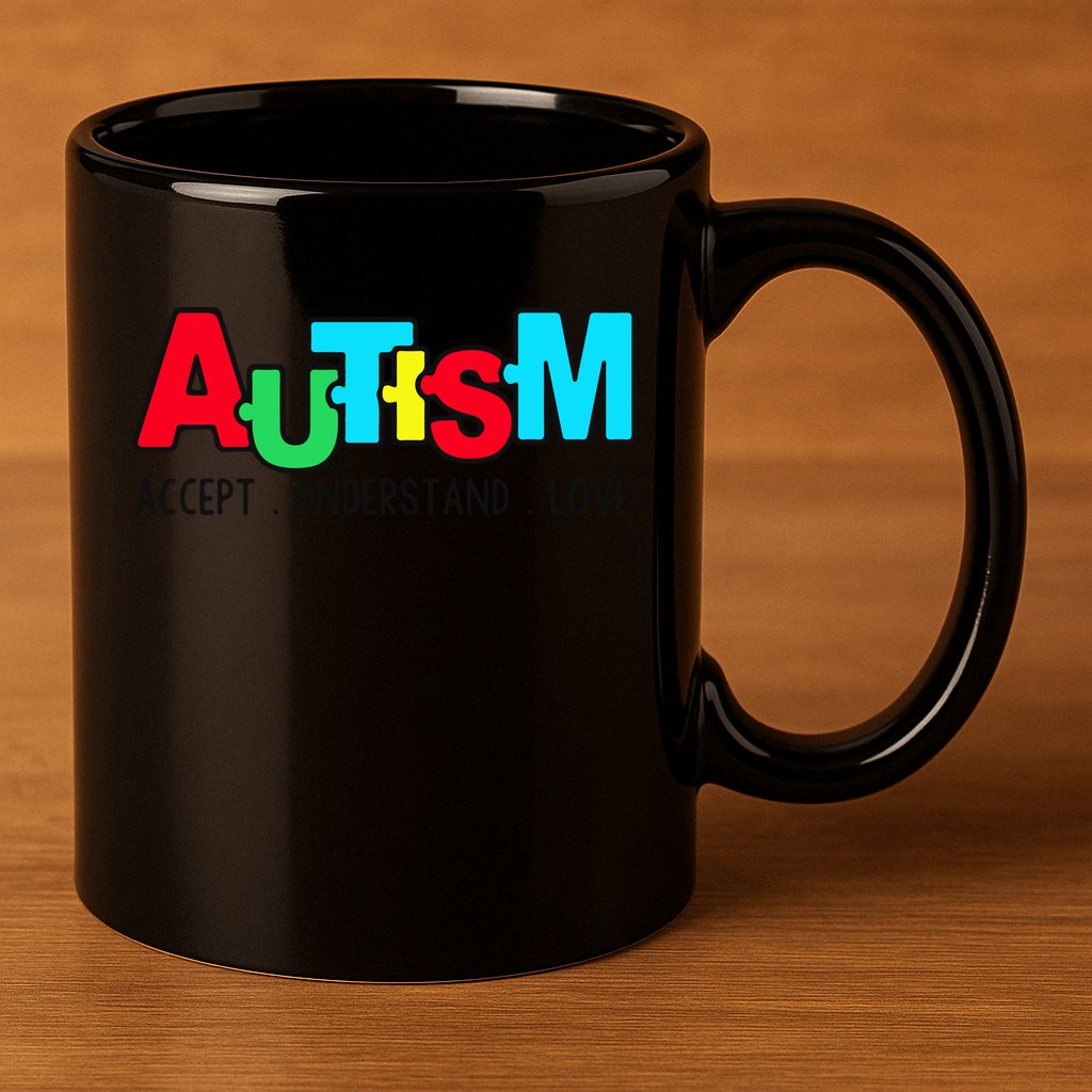 Autism, Accept Understand Love, Autism Awareness 11oz C Handle Ceramic Mug
