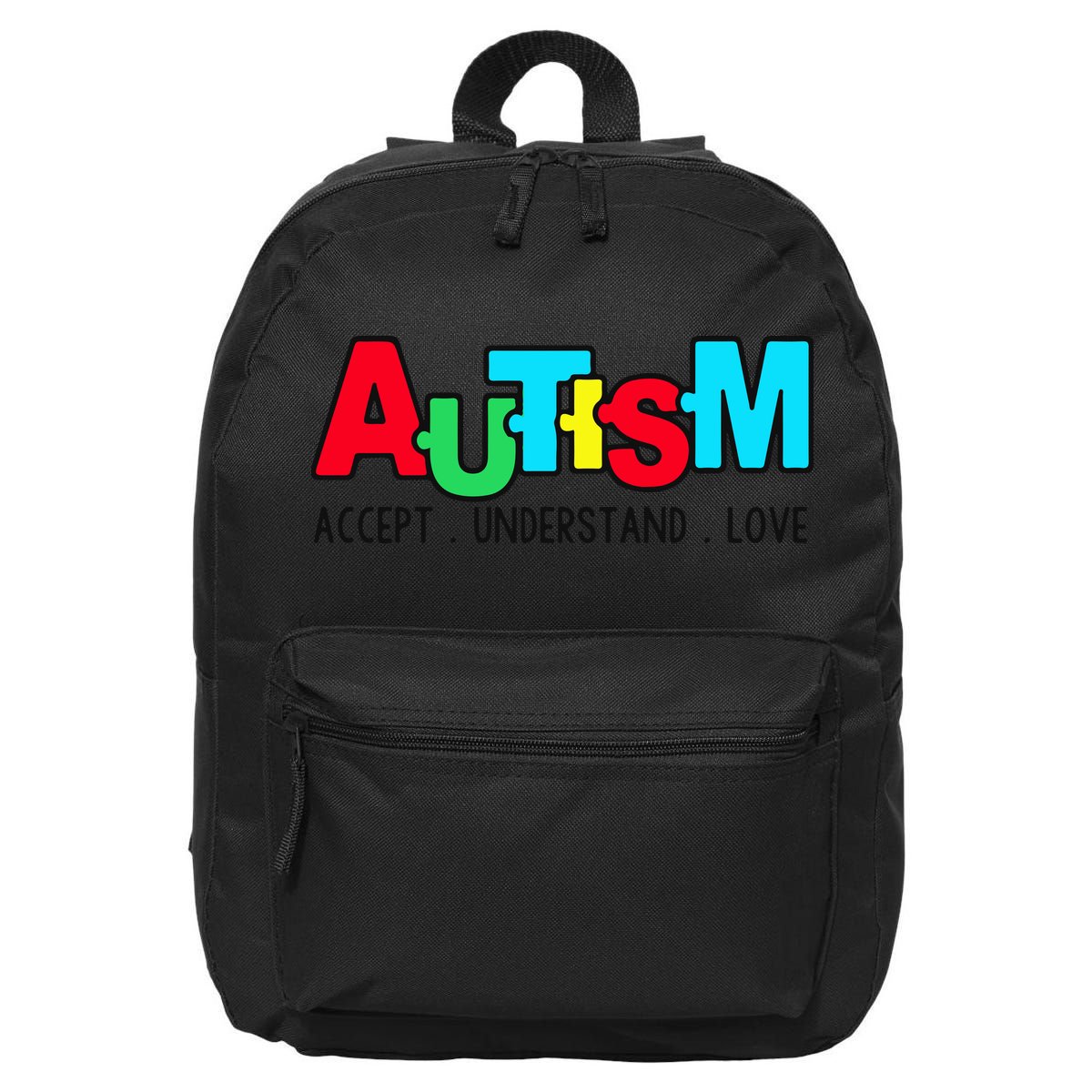 Autism, Accept Understand Love, Autism Awareness 16 in Basic Backpack