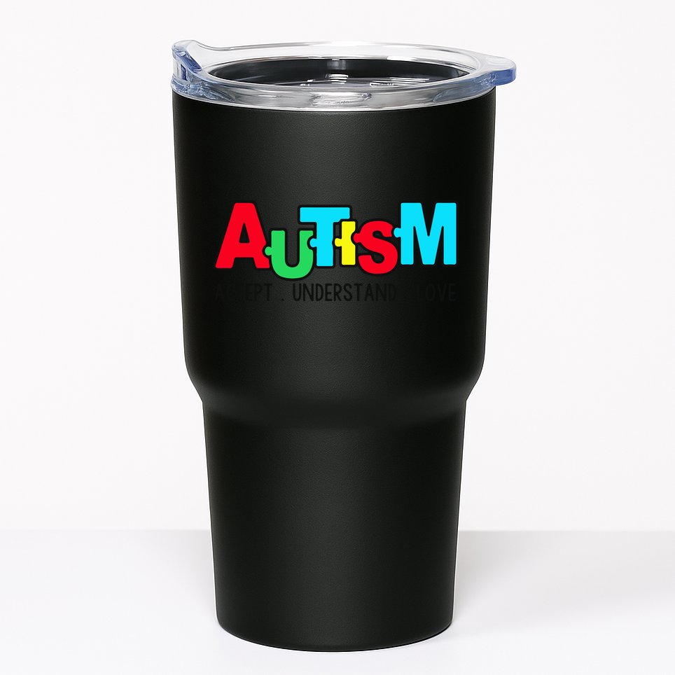 Autism, Accept Understand Love, Autism Awareness Tumbler