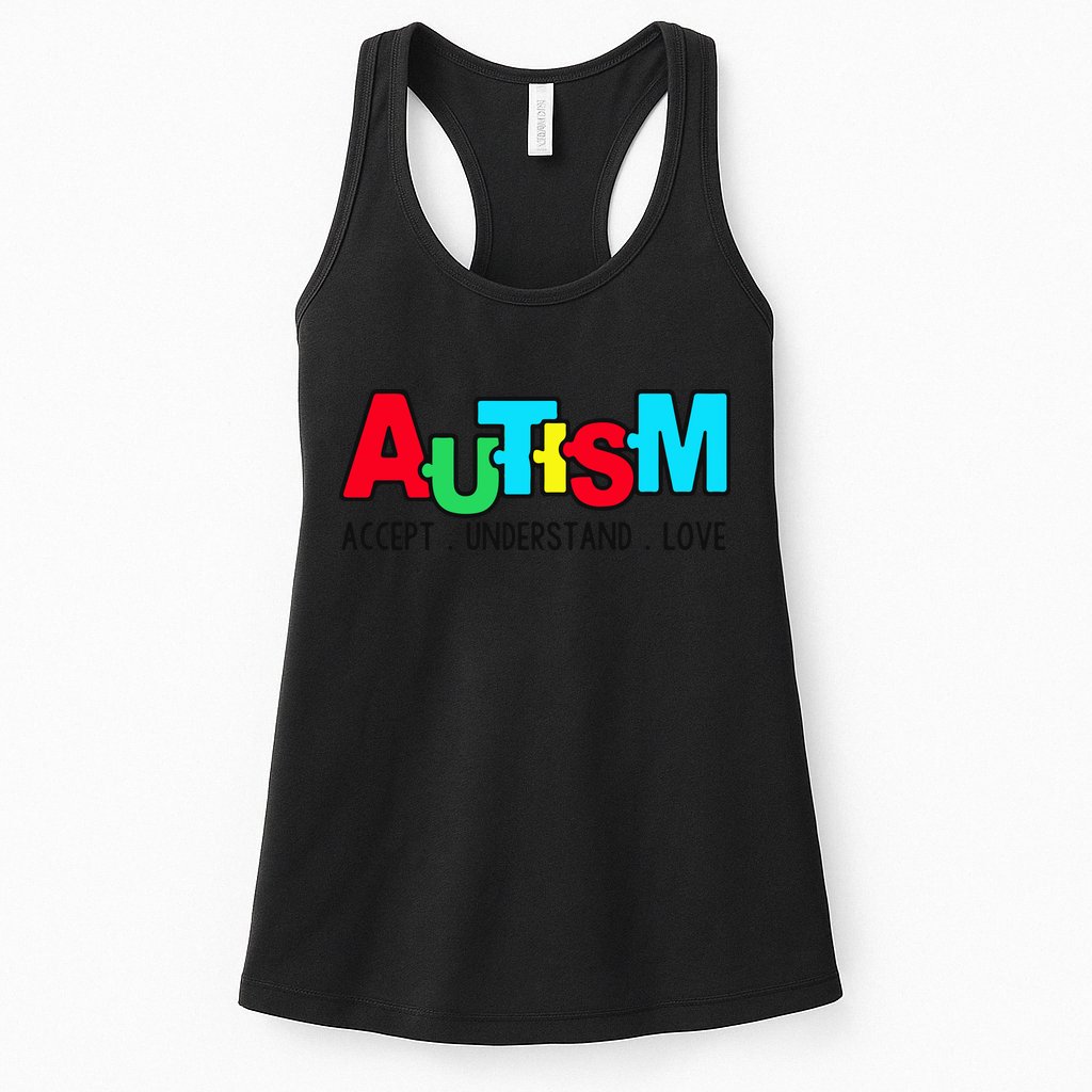 Autism, Accept Understand Love, Autism Awareness Womens Tank Top