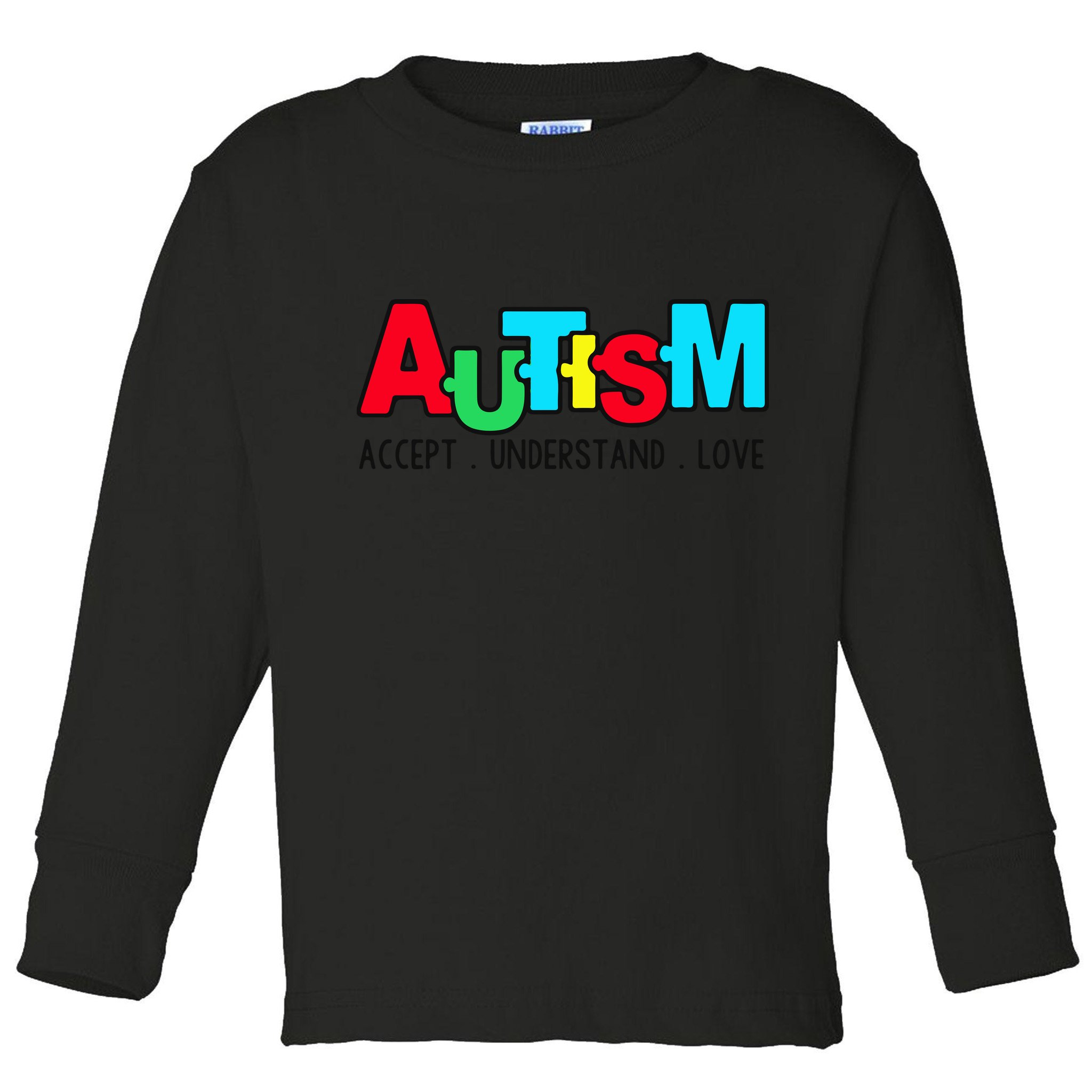 Autism, Accept Understand Love, Autism Awareness Toddler Long Sleeve Shirt