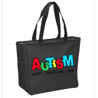 Autism, Accept Understand Love, Autism Awareness Zip Tote Bag