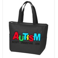 Autism, Accept Understand Love, Autism Awareness Zip Tote Bag