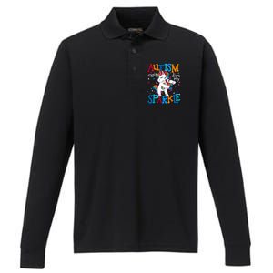 Autism Awareness Unicorn For Autism Mom Girl Performance Long Sleeve Polo