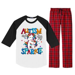 Autism Awareness Unicorn For Autism Mom Girl Raglan Sleeve Pajama Set