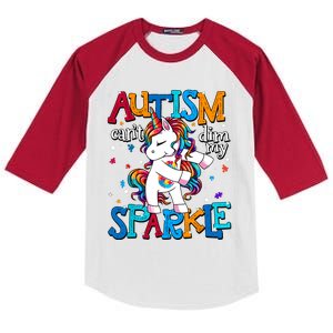 Autism Awareness Unicorn For Autism Mom Girl Kids Colorblock Raglan Jersey