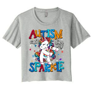 Autism Awareness Unicorn For Autism Mom Girl Women's Crop Top Tee