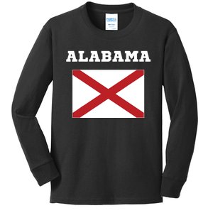 Alabama American Usa Top Travel Flag Gift Kids Long Sleeve Shirt