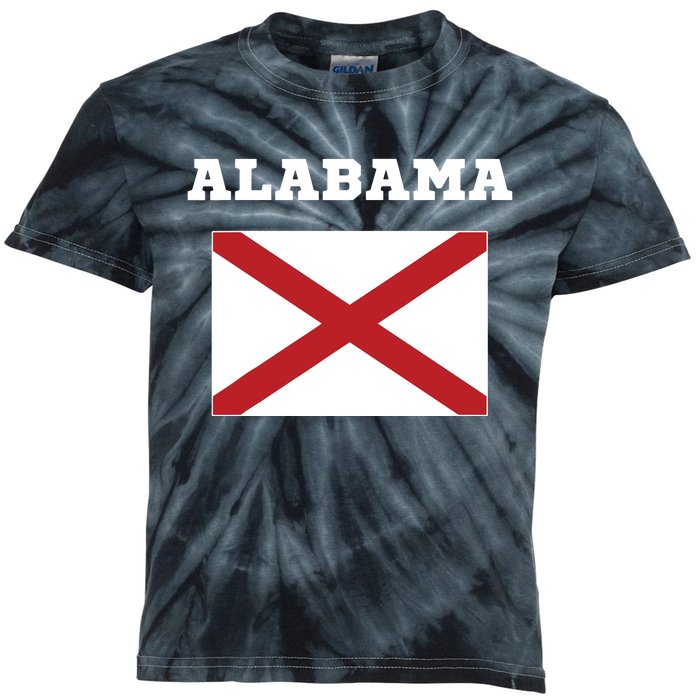 Alabama American Usa Top Travel Flag Gift Kids Tie-Dye T-Shirt