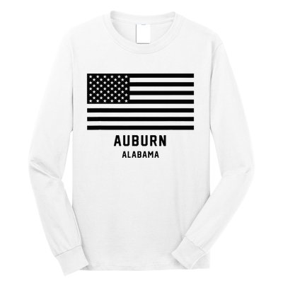 Auburn Alabama Usa American Flag Patriotic Long Sleeve Shirt