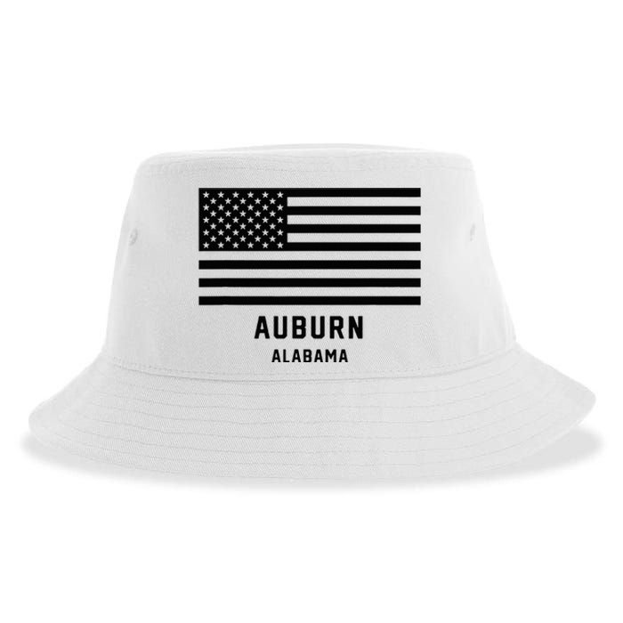 Auburn Alabama Usa American Flag Patriotic Sustainable Bucket Hat