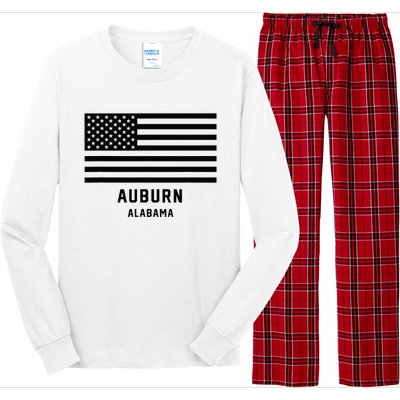 Auburn Alabama Usa American Flag Patriotic Long Sleeve Pajama Set