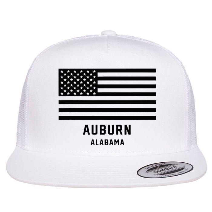 Auburn Alabama Usa American Flag Patriotic Flat Bill Trucker Hat