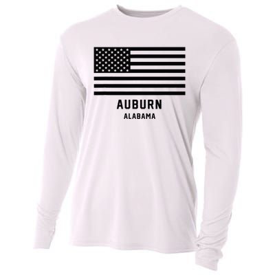 Auburn Alabama Usa American Flag Patriotic Cooling Performance Long Sleeve Crew