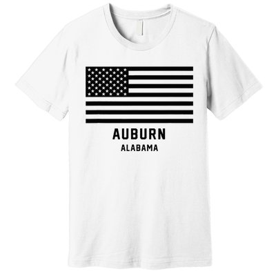 Auburn Alabama Usa American Flag Patriotic Premium T-Shirt