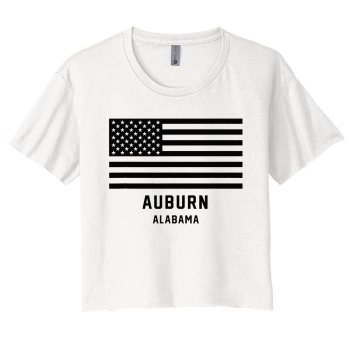 Auburn Alabama Usa American Flag Patriotic Women's Crop Top Tee