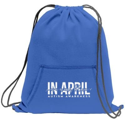 Autism Awareness Un April We Wear Blue Sweatshirt Cinch Pack Bag