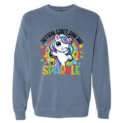 Autism Awareness Unicorn Gift For Autism Mom Funny Gift Garment-Dyed Sweatshirt