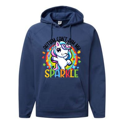 Autism Awareness Unicorn Gift For Autism Mom Funny Gift Performance Fleece Hoodie