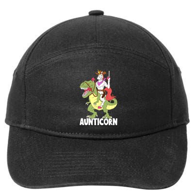 Aunticorn Aunt Unicorn Riding Trex Dinosaur Cow Sheriff Gift 7-Panel Snapback Hat