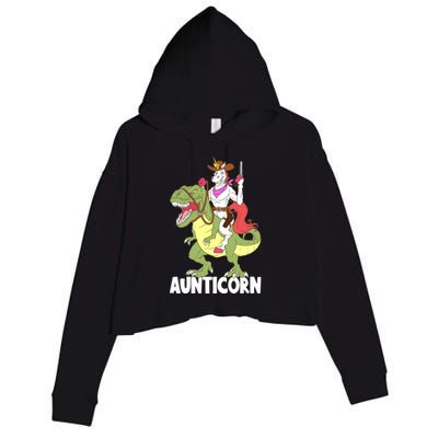 Aunticorn Aunt Unicorn Riding Trex Dinosaur Cow Sheriff Gift Crop Fleece Hoodie