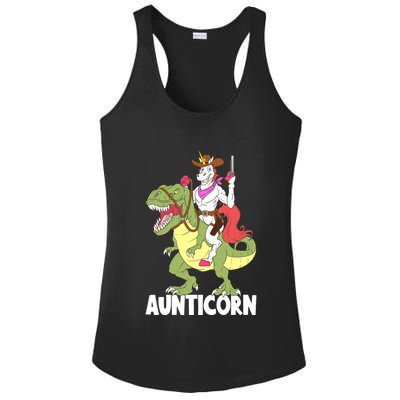 Aunticorn Aunt Unicorn Riding Trex Dinosaur Cow Sheriff Gift Ladies PosiCharge Competitor Racerback Tank