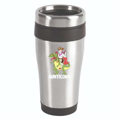 Aunticorn Aunt Unicorn Riding Trex Dinosaur Cow Sheriff Gift 16oz Travel Tumbler
