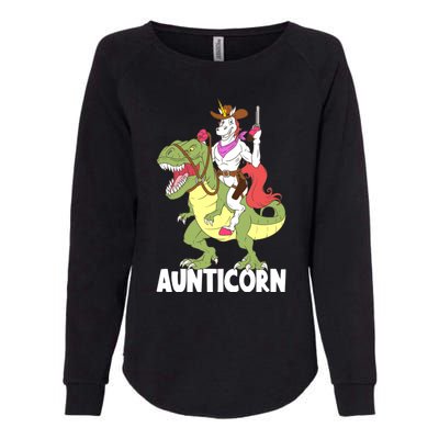 Aunticorn Aunt Unicorn Riding Trex Dinosaur Cow Sheriff Gift Womens California Wash Sweatshirt