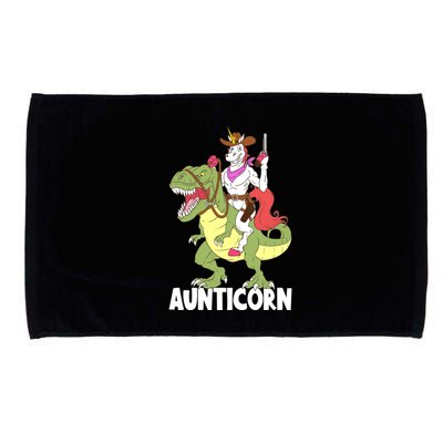 Aunticorn Aunt Unicorn Riding Trex Dinosaur Cow Sheriff Gift Microfiber Hand Towel