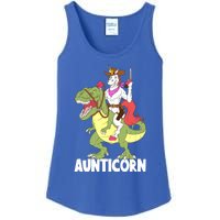 Aunticorn Aunt Unicorn Riding Trex Dinosaur Cow Sheriff Gift Ladies Essential Tank