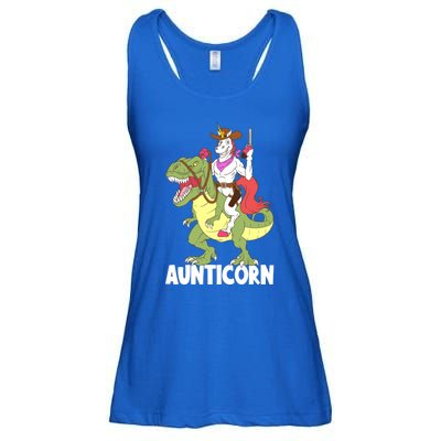 Aunticorn Aunt Unicorn Riding Trex Dinosaur Cow Sheriff Gift Ladies Essential Flowy Tank