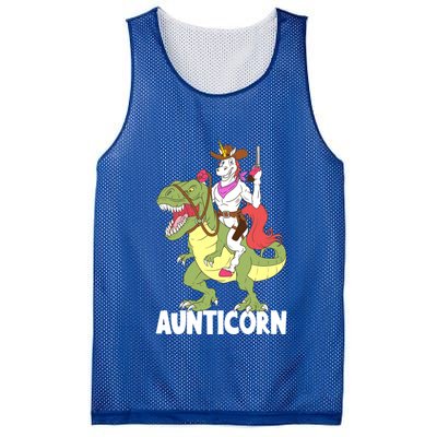 Aunticorn Aunt Unicorn Riding Trex Dinosaur Cow Sheriff Gift Mesh Reversible Basketball Jersey Tank