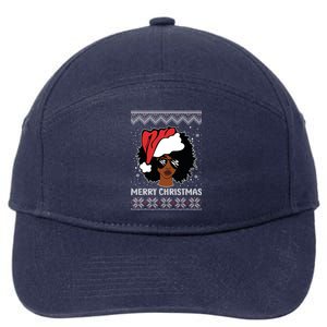 African American Ugly Christmas Sweater Pajama Gift 7-Panel Snapback Hat