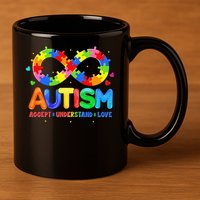 Autism Accept Understand Love Autism Awareness 11oz C Handle Ceramic Mug