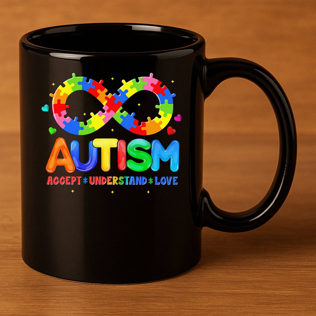 Autism Accept Understand Love Autism Awareness 11oz C Handle Ceramic Mug