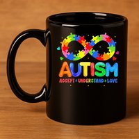 Autism Accept Understand Love Autism Awareness 11oz C Handle Ceramic Mug