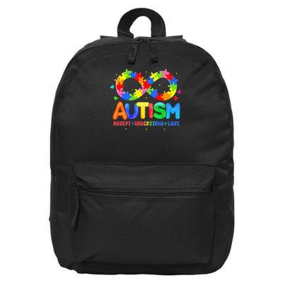 Autism Accept Understand Love Autism Awareness 16 in Basic Backpack