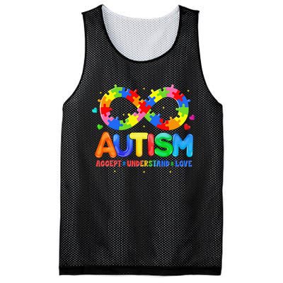 Autism Accept Understand Love Autism Awareness Mesh Reversible Basketball Jersey Tank